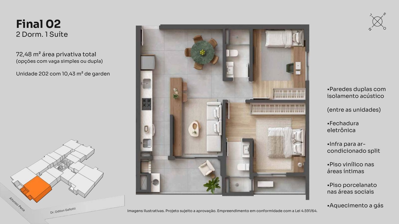 Planta Final 02 · 2 dorm. (1 suíte)