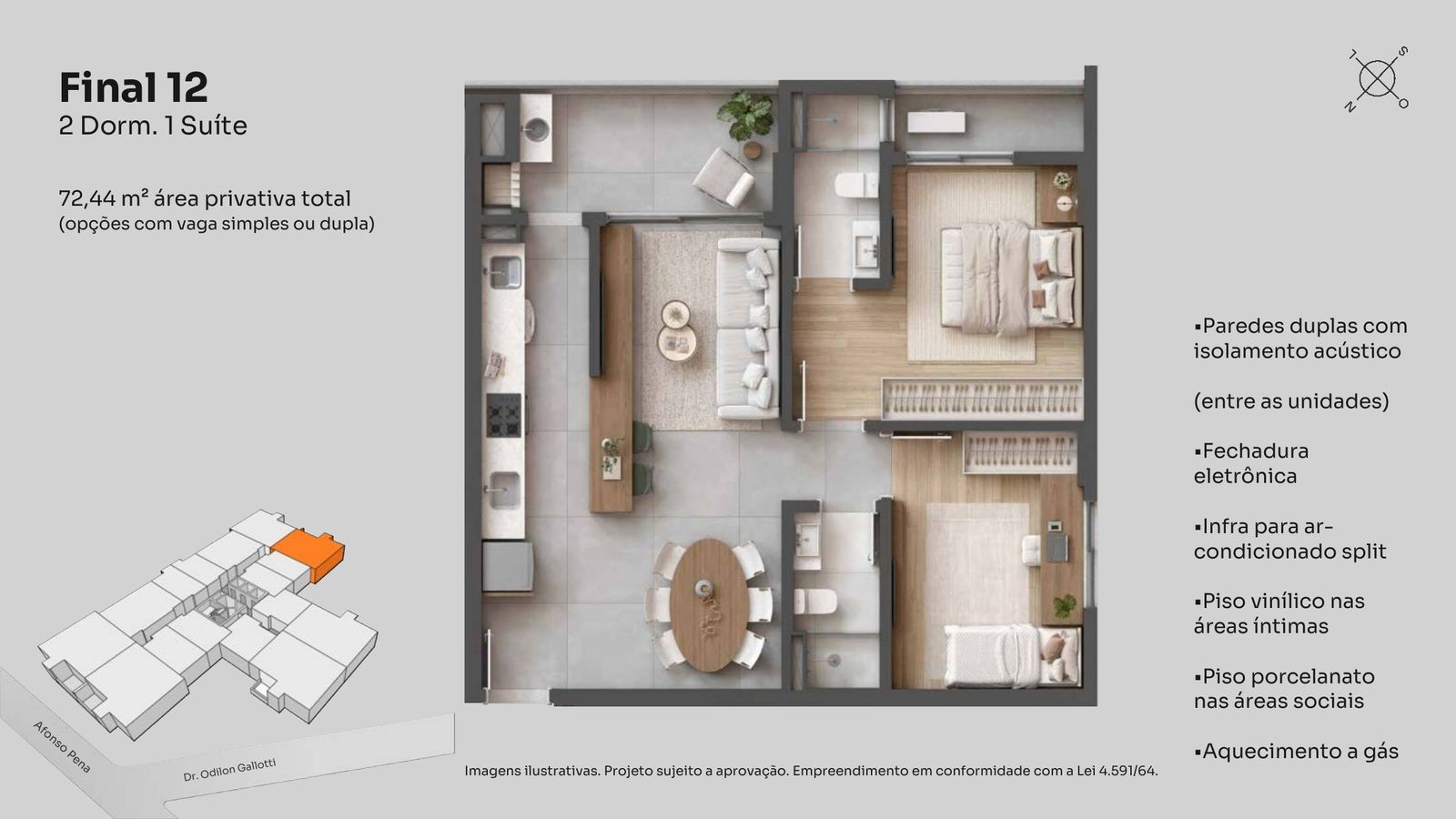Planta Final 12 · 2 dorm. (1 suíte)