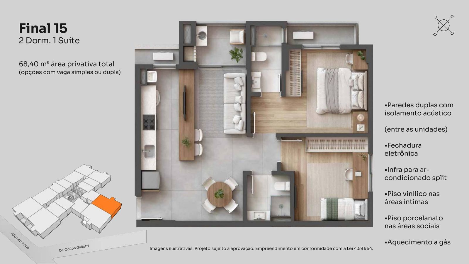 Planta Final 15 · 2 dorm. (1 suíte)