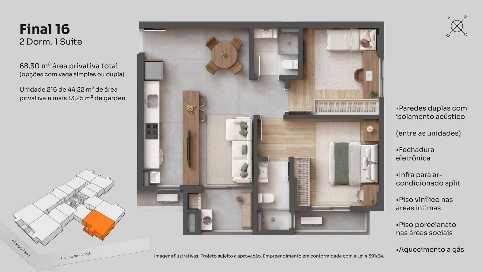 Planta Final 16 · 2 dorm. (1 suíte)