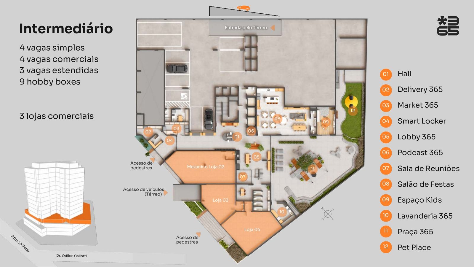 Planta Intermediário · Lobby 365